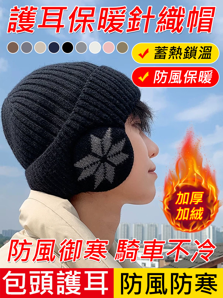 防風抗寒重磅厚絨蓄熱護耳帽