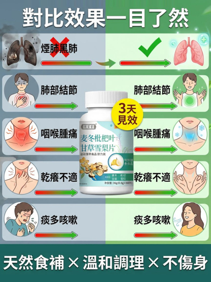【3天化痰潤肺】麥冬枇杷葉甘草雪梨片