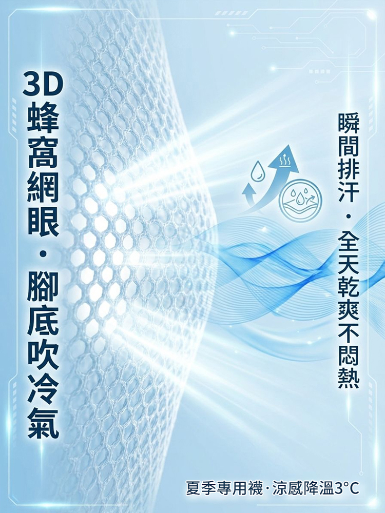 薄款網眼吸汗防臭襪