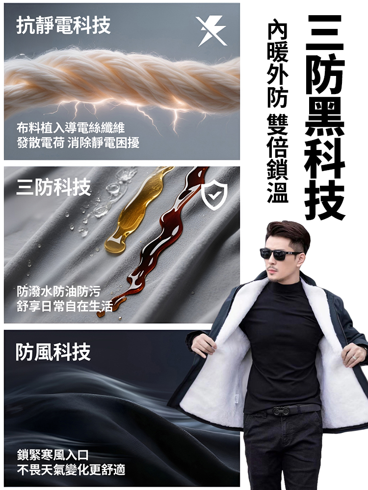 皮毛中老年一體羊皮棉襖冬季加厚防寒男