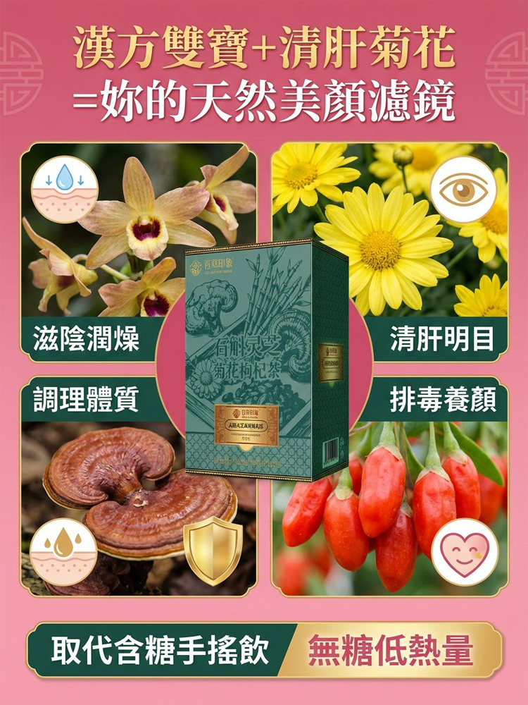 【漢方保肝明目神飲】極萃石斛靈芝九味茶 — 掃除爆肝黃臉、重現晶亮視界！