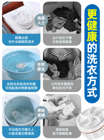 超音波迷你洗衣機全自動渦輪便攜式宿舍清洗機