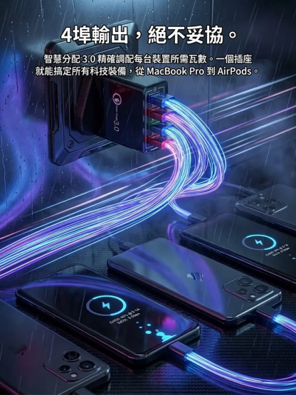 【提高手機續航】四口旅行充電器