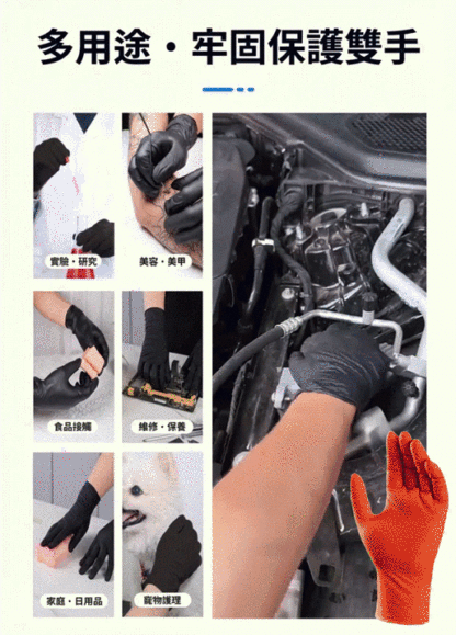【專業防滑防割防穿刺】鑽石紋特厚丁晴手套