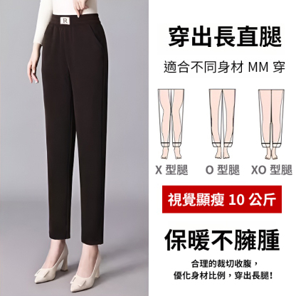 高腰休閒雪尼爾褲，貼身不臃腫，還能修飾腿型，秋冬女神休閒褲必備