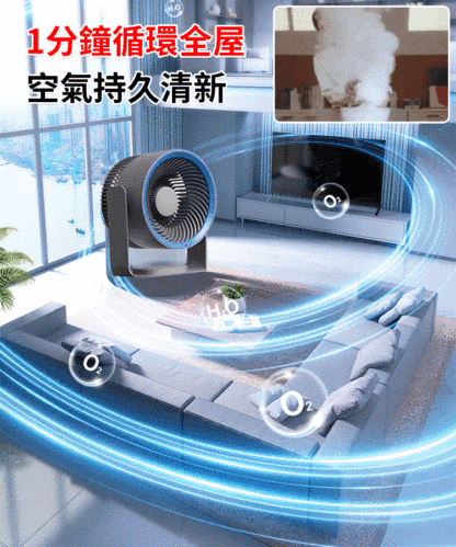 【大風力長續航】多功能掛壁兩用循環扇