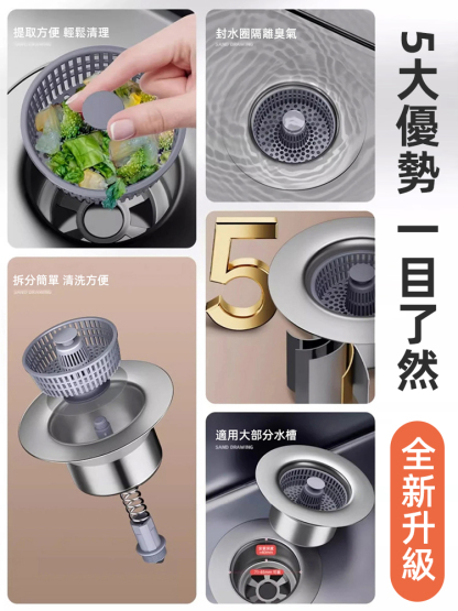 廚房水槽彈跳芯防堵塞下水器