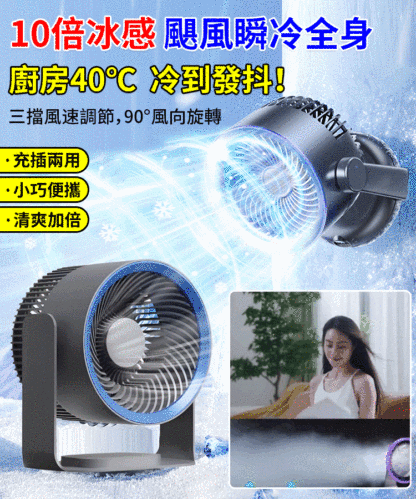 【大風力長續航】多功能掛壁兩用循環扇