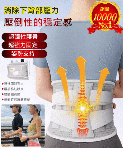 【加強型】久坐久站矯正護腰帶，人体仿生工学设计，多侧支撑你的腰部和腰肌，让你久坐不累腰