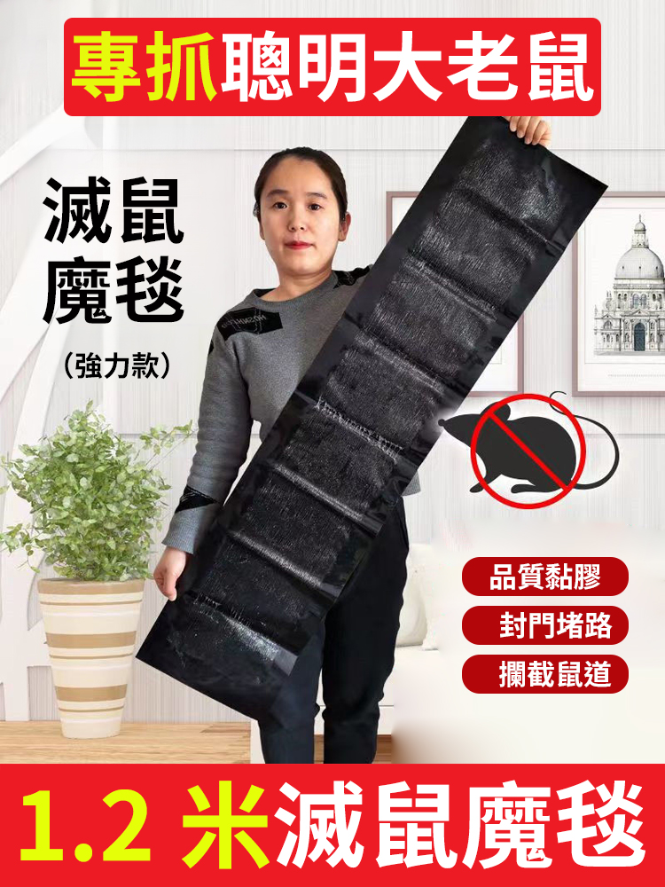 【1晚上抓1窩】超強力滅鼠魔毯，超大尺寸，可隨意剪裁放置地面等強力粘膠，滅絕老鼠