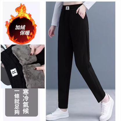 高腰休閒雪尼爾褲，貼身不臃腫，還能修飾腿型，秋冬女神休閒褲必備