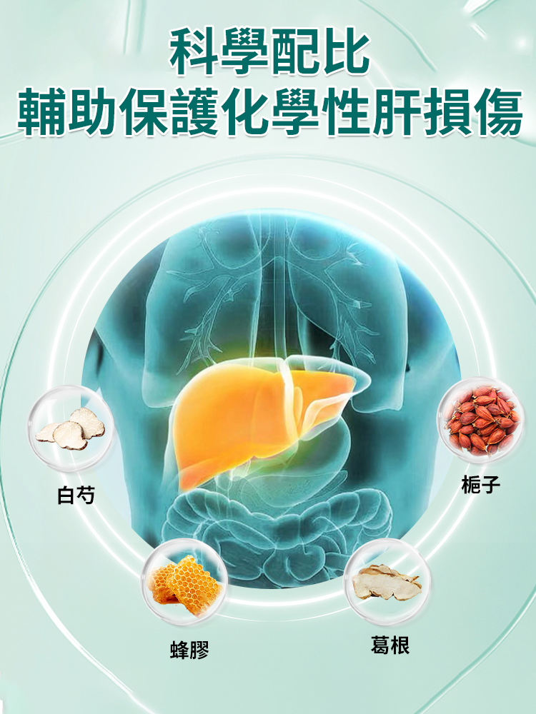 葛根蜂膠白芍梔子片，護肝要趁早，老了就晚了