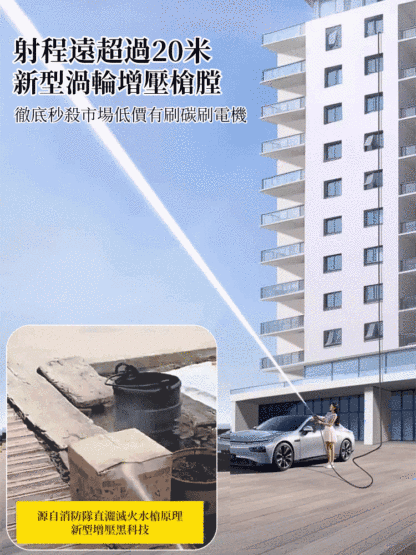高壓洗車槍，無線高壓洗車槍，有水就能洗，不用花錢去洗車店了，水壓可調節
