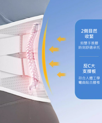 【加強型】久坐久站矯正護腰帶，人体仿生工学设计，多侧支撑你的腰部和腰肌，让你久坐不累腰