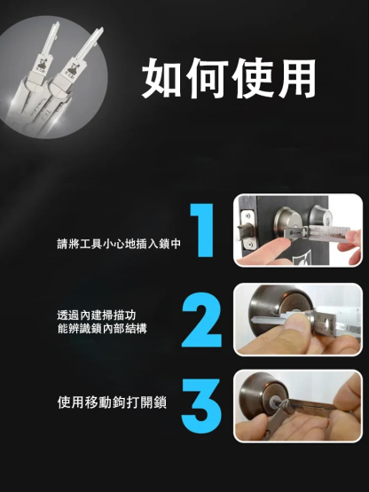 家用防盜神器SS001,專業開鎖匠都在用,只需按照幾個簡單的步驟即可快速解鎖