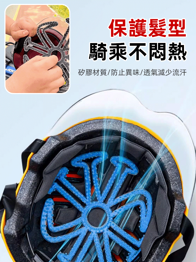 【天熱也不悶】夏季冰爽頭盔內襯墊，天氣逐漸變熱，告別出汗悶頭