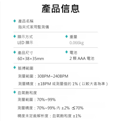 指夾式家用監測儀