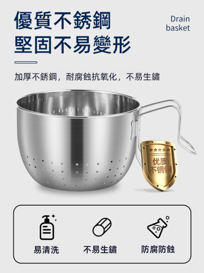 加厚不鏽鋼廚房水槽瀝水籃廚餘垃圾過濾網，廚房水槽神器，過濾食渣，放置海綿鋼絲球，多功能多用途