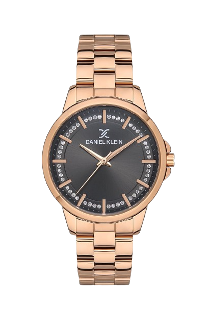 DANIEL KLEIN PREMIUM WOMEN GUN METAL - SUNRAY DIAL WITH REAL INDEX WATCH