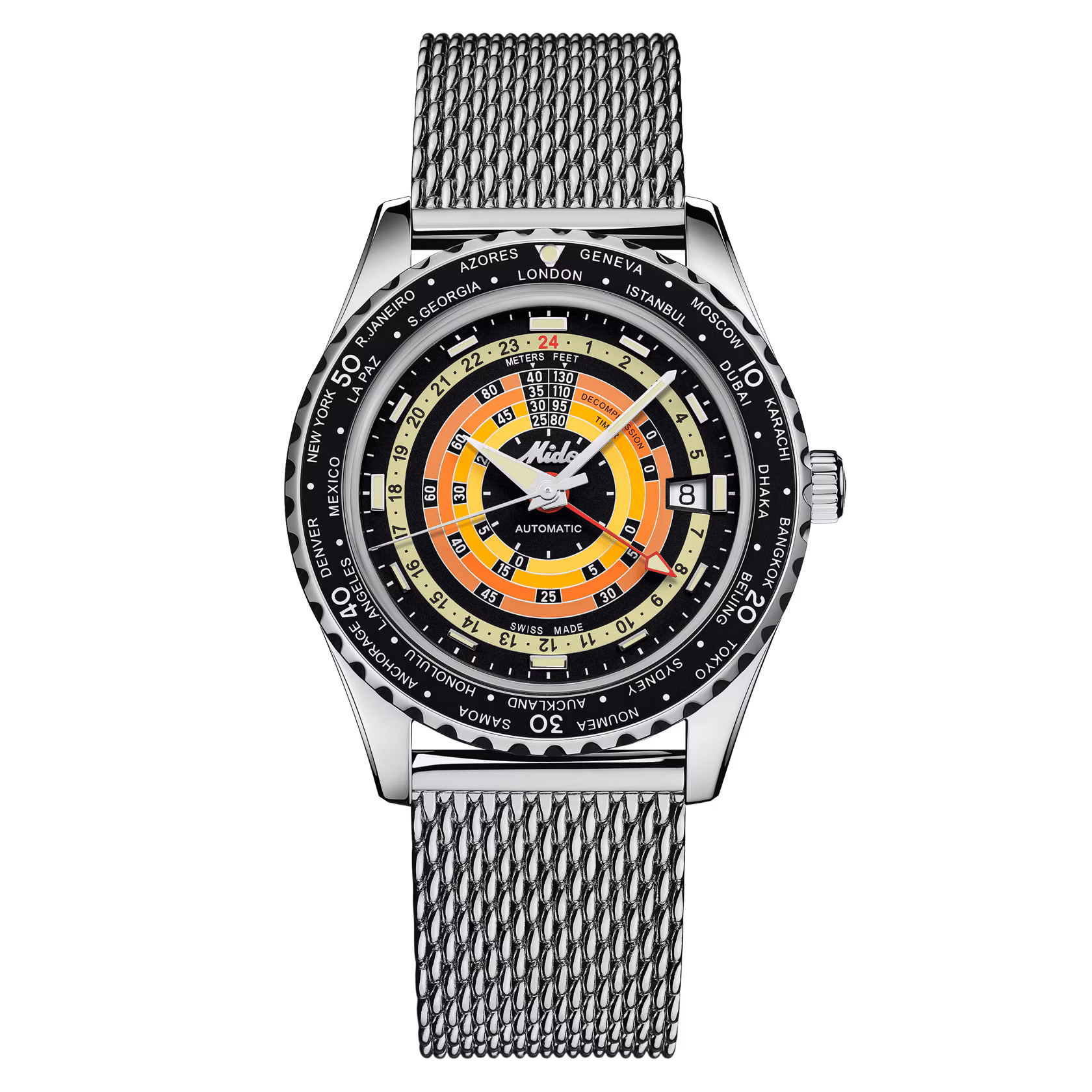 MIDO OCEAN STAR DECOMPRESSION WORLDTIMER