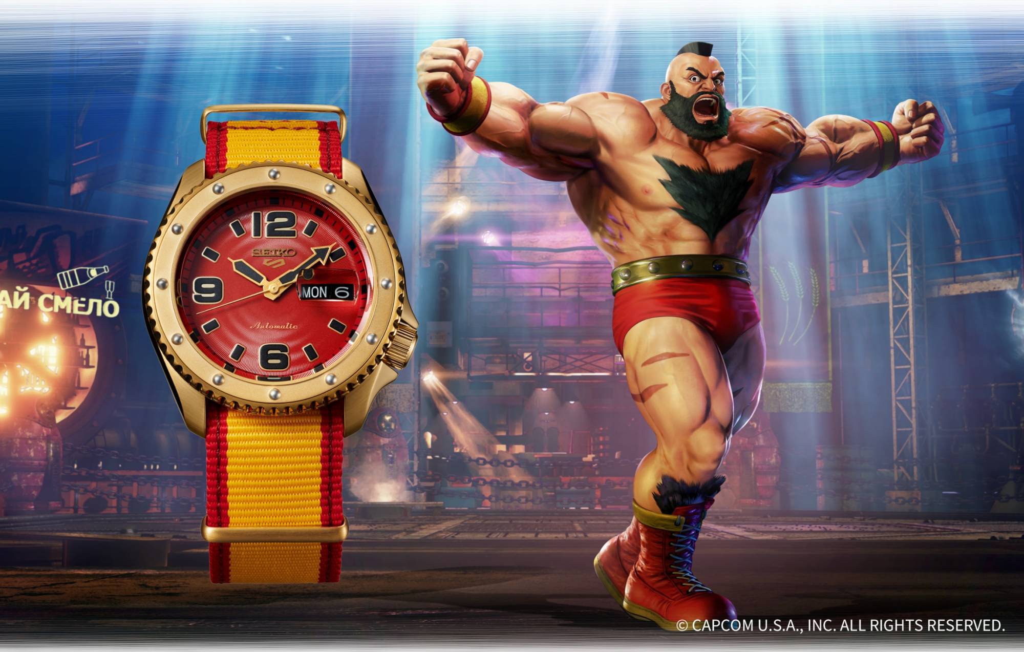 SEIKO 5 SRPF24K1 SPORTS STREET FIGHTER V LIMITED EDITION