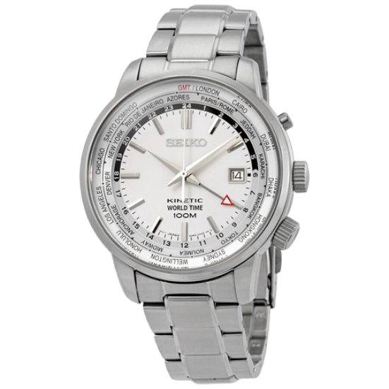 SEIKO NEO SPORT WORLD TIME SILVER DIAL - SUN067P1