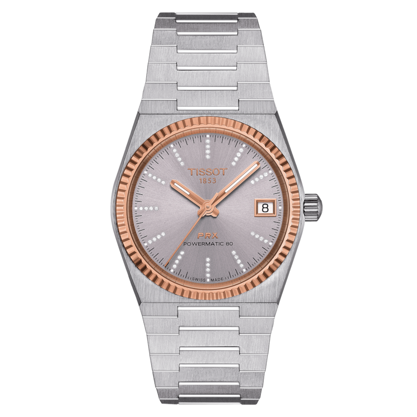 TISSOT PRX 35MM POWERMATIC 80 STEEL & 18K GOLD BEZEL