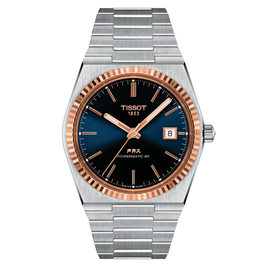TISSOT PRX POWERMATIC 80 STEEL & 18K GOLD BEZEL