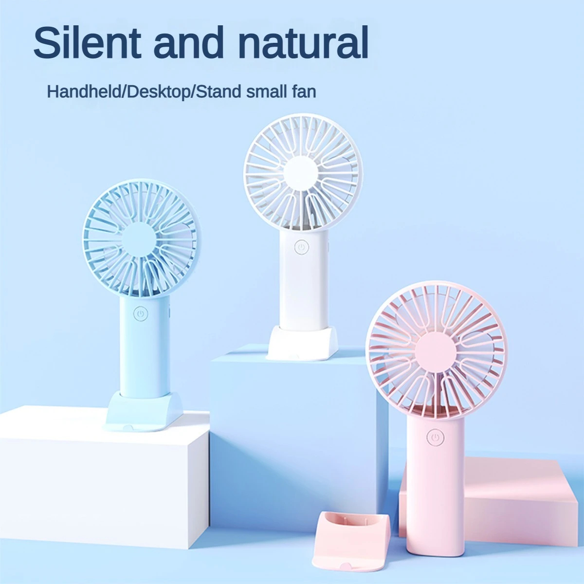 Rechargeable Mini Handheld Fan Classic Quiet USB Desk Fan Long Battery Life, Portable for Outdoor Use 8.1×3.7×2.6in