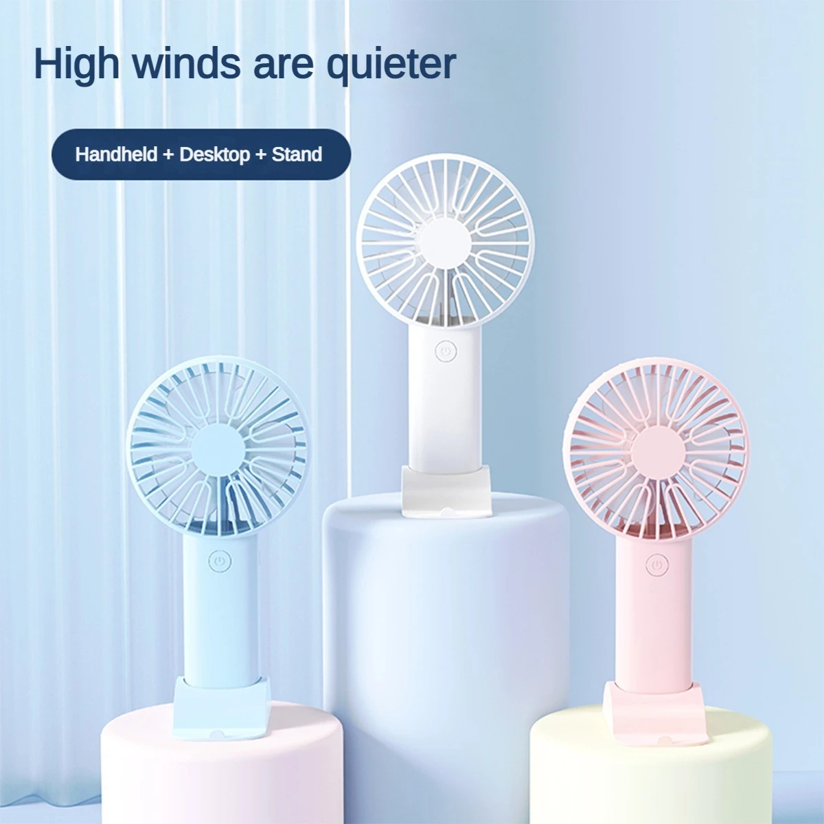 Rechargeable Mini Handheld Fan Classic Quiet USB Desk Fan Long Battery Life, Portable for Outdoor Use 8.1×3.7×2.6in
