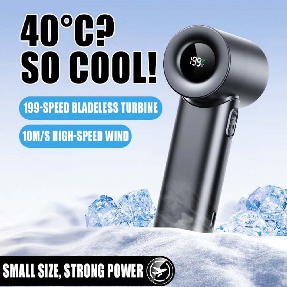 Mini USB Handheld Fan, 5-Speed Rechargeable Pocket Fan with Brushless Motor, Quiet & Portable