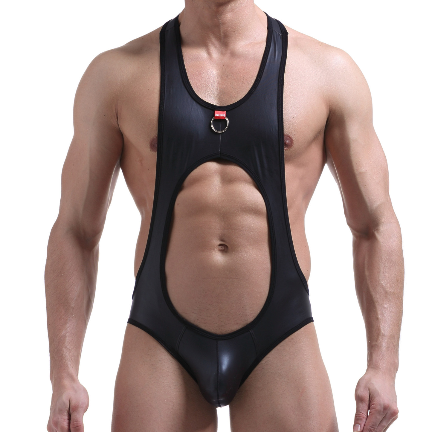 Men’s Contoured Pouch Bodysuit Sleek Thong Style with Shoulder Straps