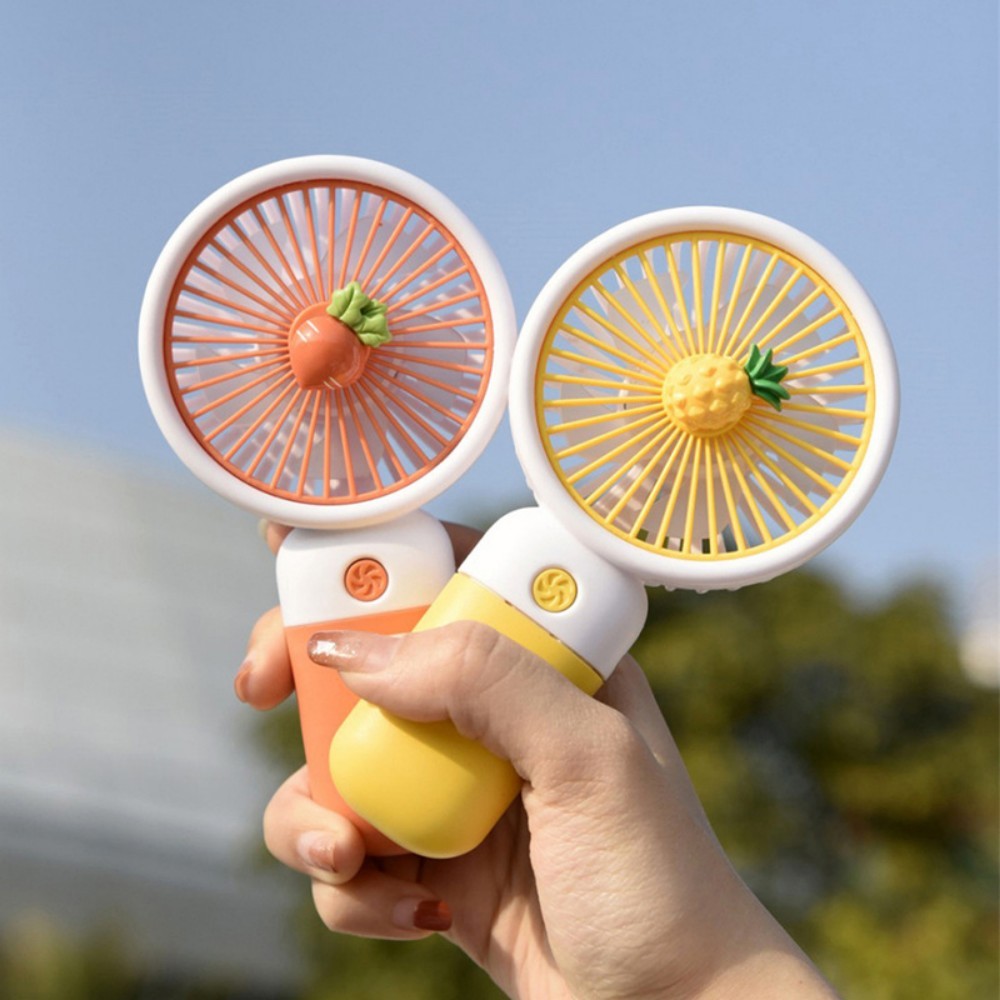 Cute Fruit Mini USB Handheld Fan Portable Cartoon Rechargeable Fan for Students & Travel