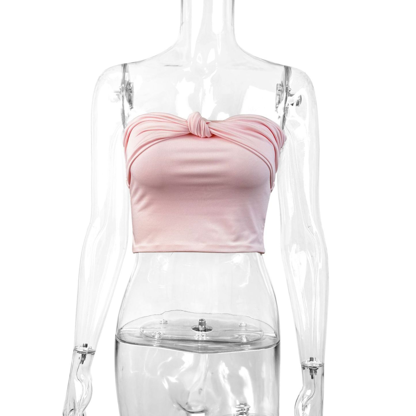 Elegant Strapless Crop Tube Top Summer Bodycon Push-Up Bustier for Women