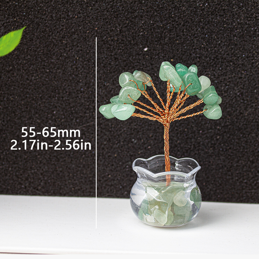 Natural Crystal Tree Ornament Handmade Gemstone Wealth Tree Turn Bad Luck into Good Luck Tree with Citrine, Rose Quartz, Amethyst & More Feng Shui Decor for Luck, Love, and Energy Balance