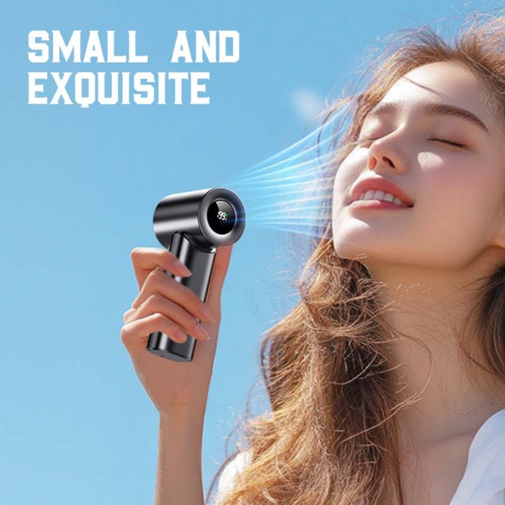 Mini USB Handheld Fan, 5-Speed Rechargeable Pocket Fan with Brushless Motor, Quiet & Portable