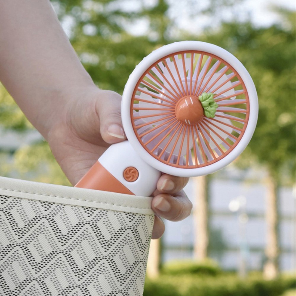 Cute Fruit Mini USB Handheld Fan Portable Cartoon Rechargeable Fan for Students & Travel