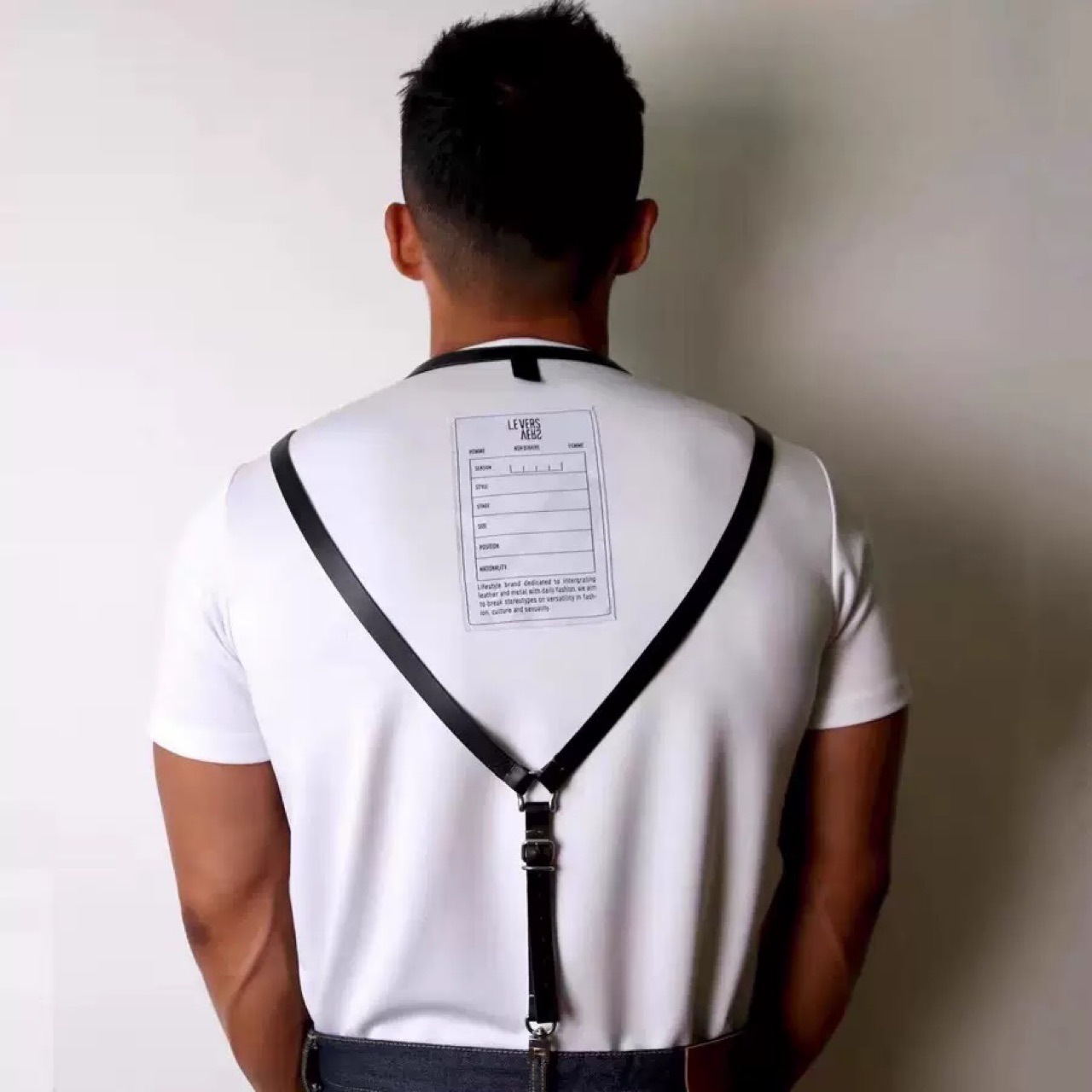 Men’s Fashion Bonded Harness PU Leather Chest Strap Vest