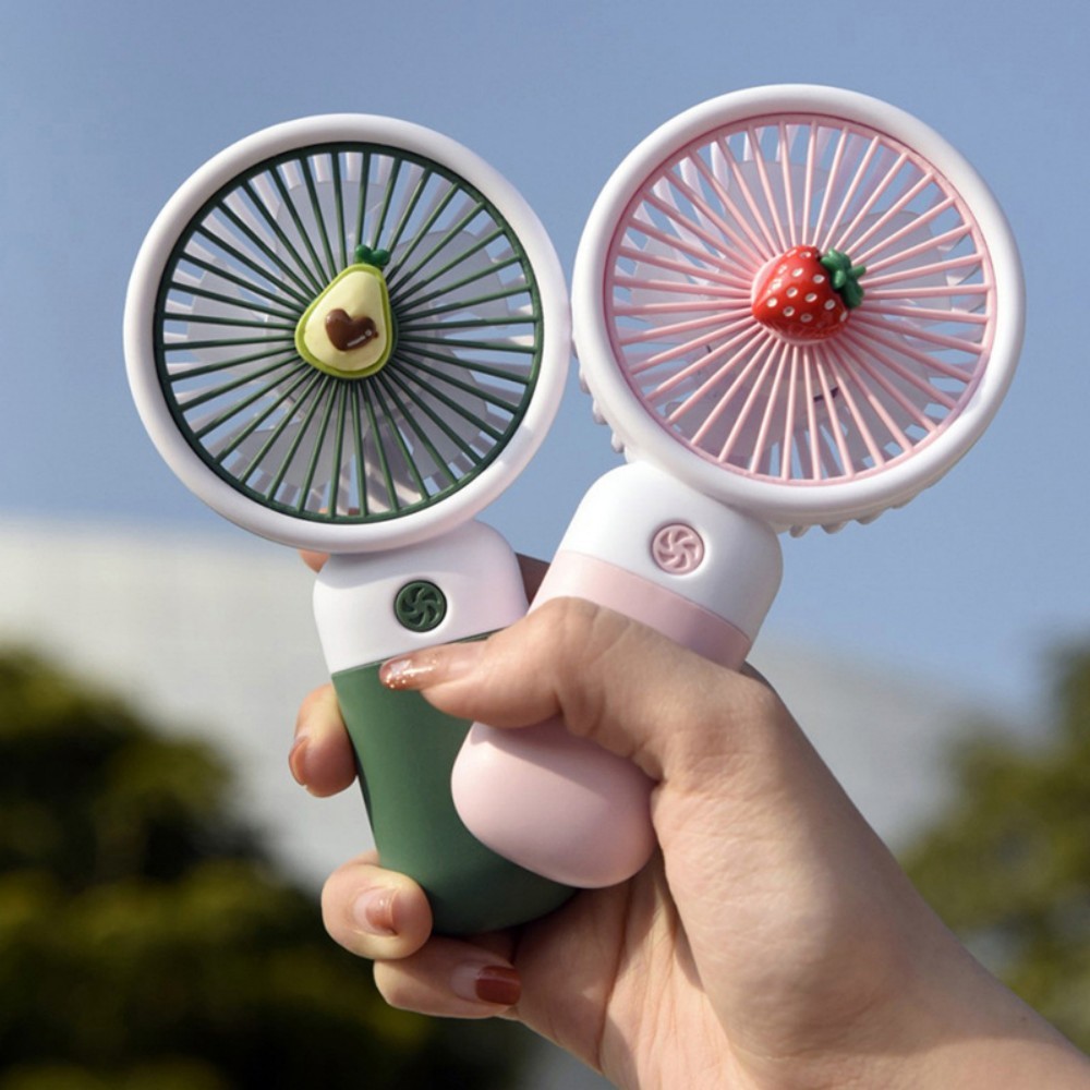 Cute Fruit Mini USB Handheld Fan Portable Cartoon Rechargeable Fan for Students & Travel
