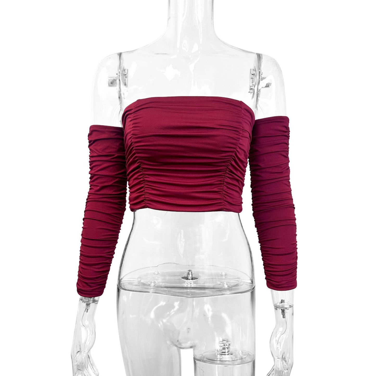 Women's Off Shoulder Sexy Pullover Top Detachable Raglan Sleeve Design Sizes XS-L Elegant Solid Color Slim Fit Blouse for Summer