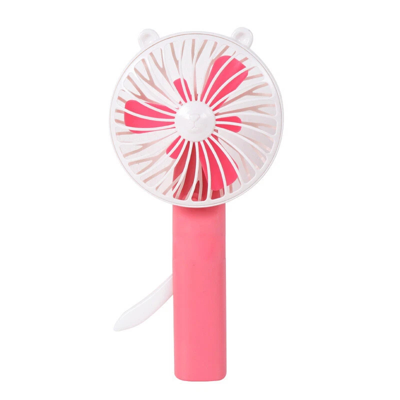 Portable Hand Pressure Fan Manual No-Battery Pink Fan for Outdoor Cooling (20×9.8cm / 7.87×3.86in)