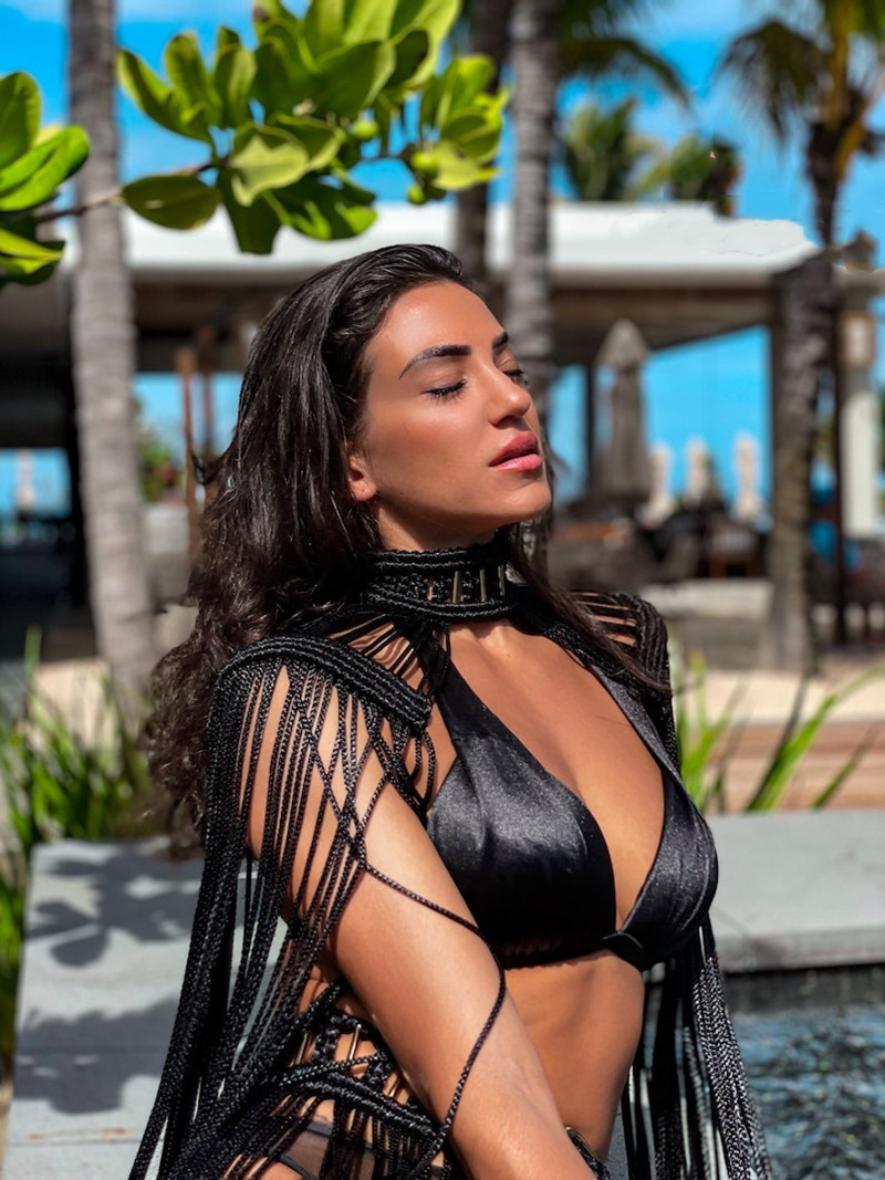 Handwoven Fringe Black Skirt Set for Burning Man Boho Macrame Two-Piece Festival Outfit, Artisan Rope Knit Long Tassel Dress Adjustable One Size for Her