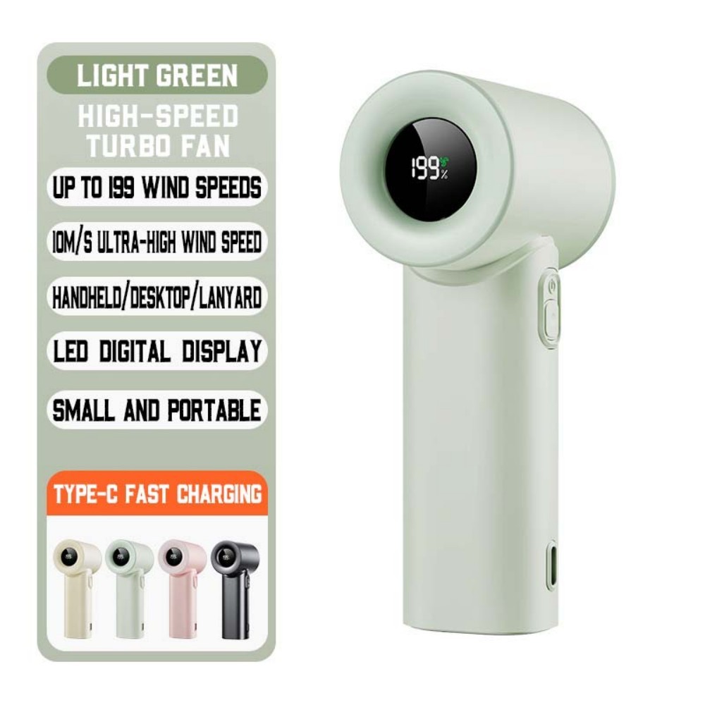 Mini USB Handheld Fan, 5-Speed Rechargeable Pocket Fan with Brushless Motor, Quiet & Portable