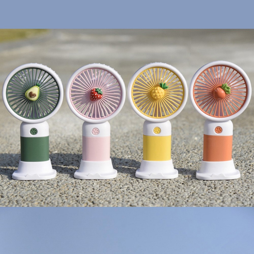 Cute Fruit Mini USB Handheld Fan Portable Cartoon Rechargeable Fan for Students & Travel