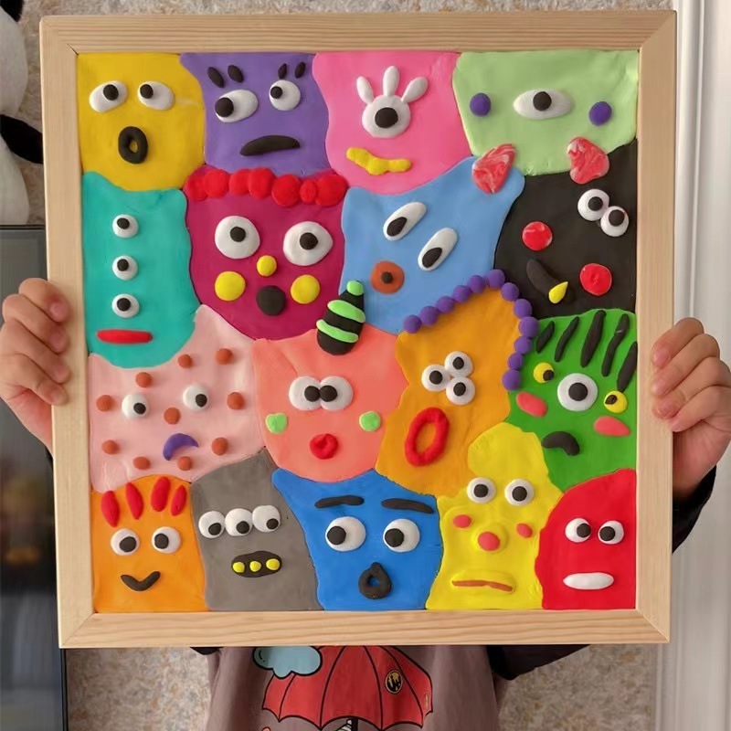Valentine's Day Couple DIY Clay Painting 48 Color Clay Cute Monster Beautiful Gift For Her Let Your Imagination Run Wild - 3DCrystalGifts