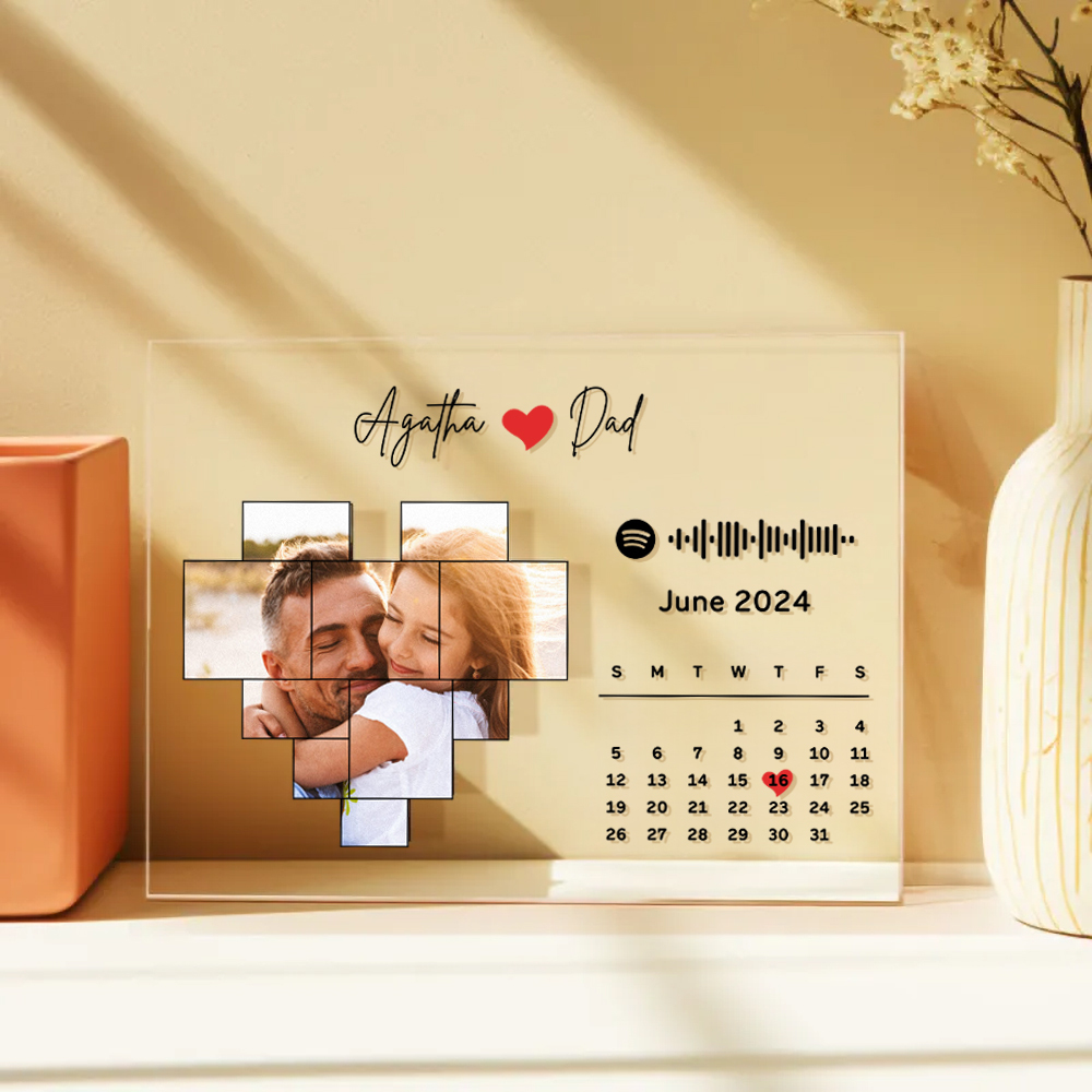 Father's Day Gift Custom Spotify Plaque Spotify Code Song Decor Photo Decor Gift For Dad