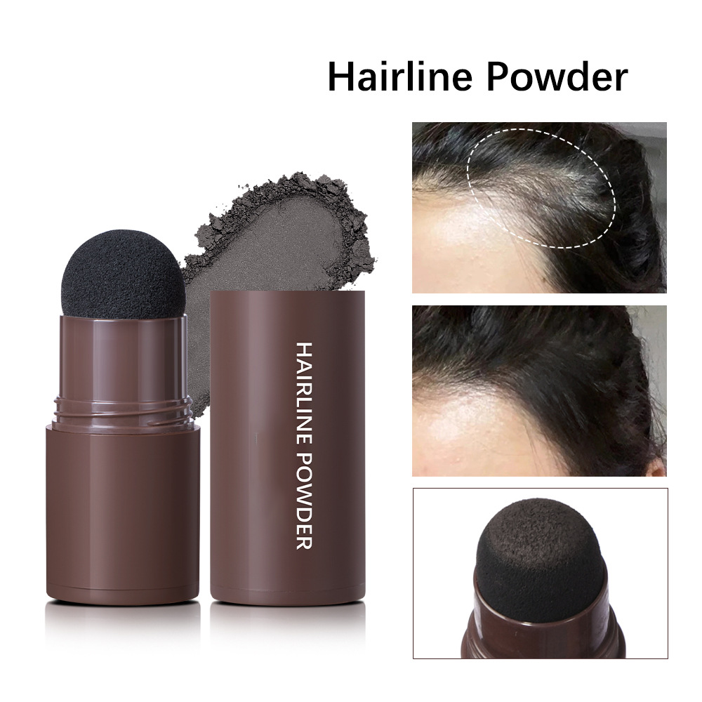 Hairline Powder Stick for Root Touch Up | Gray Concealer & Hairline Shadow | Quick Root Cover Up & Hair Fibers for Thinning Hair (Black, Dark Brown, Light Brown, Grey)