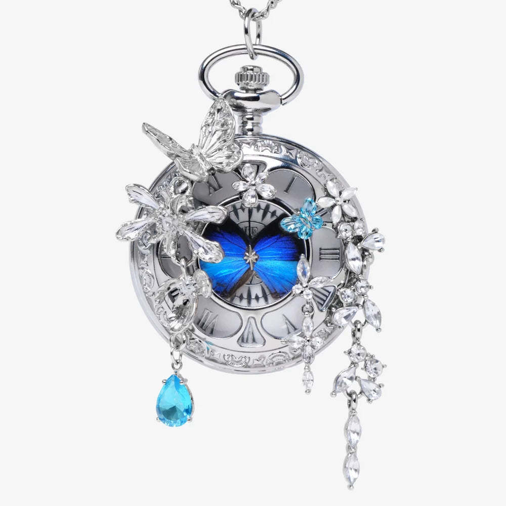 The "Timeless Butterfly" Vintage Locket Necklace & Pocket Watch