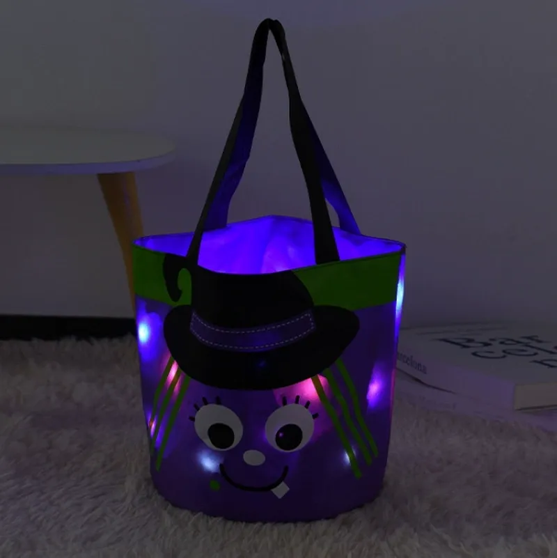 Halloween LED Light-Up Candy Buckets – Trick or Treat Bags & Party Decorations
