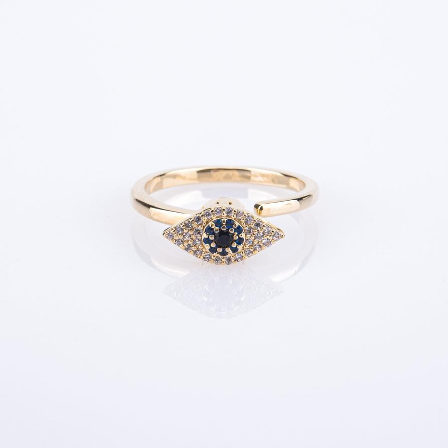 Fidget Ring for Anxiety Evil Eye Adjustable Ring for Her - soufeelus